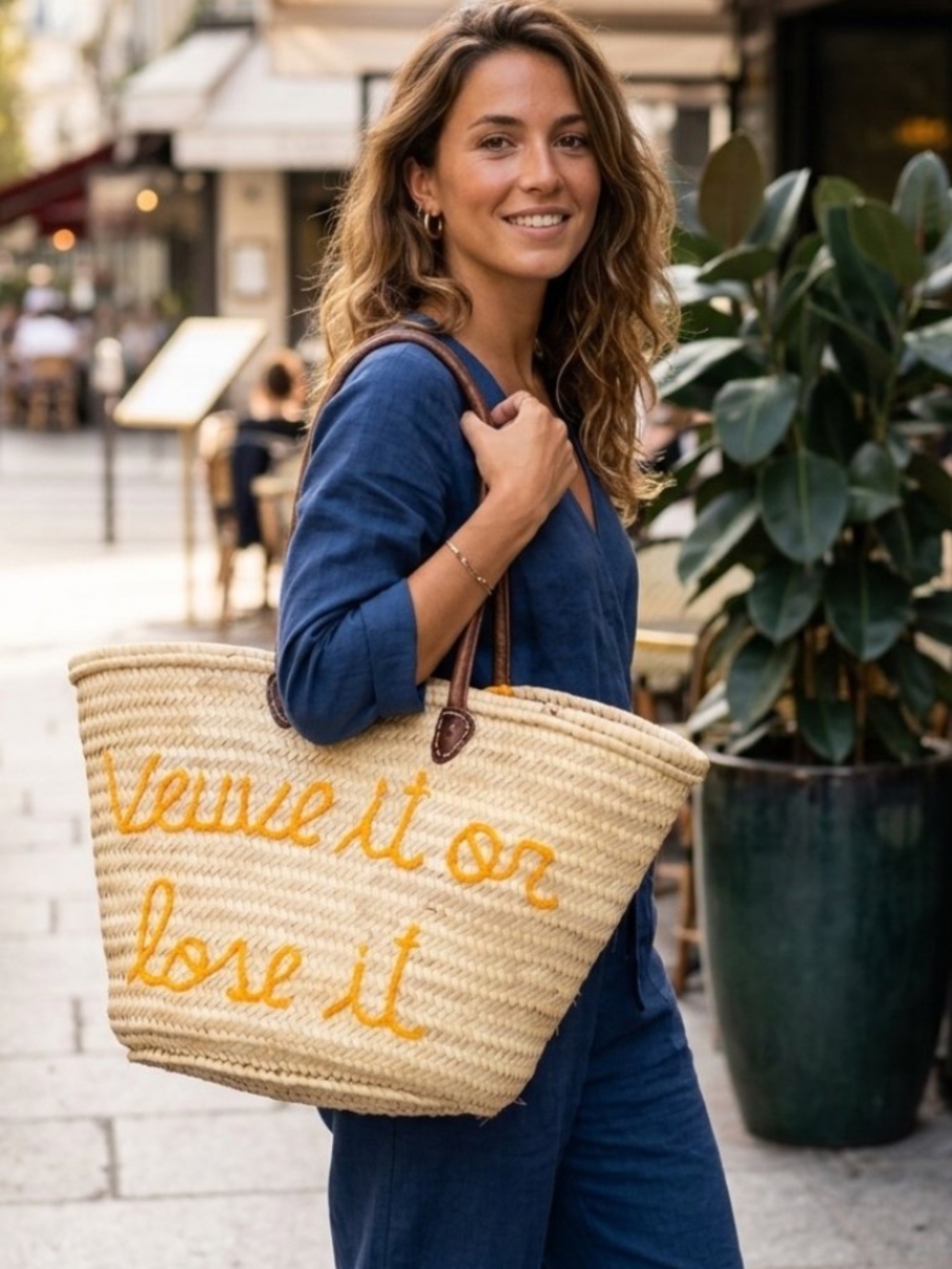 Veuve Clicquot Soeur du Maroc Tangier Tassel Grande Straw Woven Promotional Tote